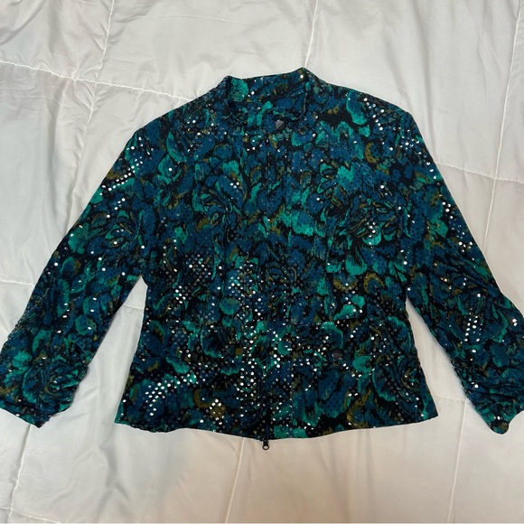 Perceptions Women Career Formal Jacket Blazer Size 4P Sparkle - Picture 1 of 5